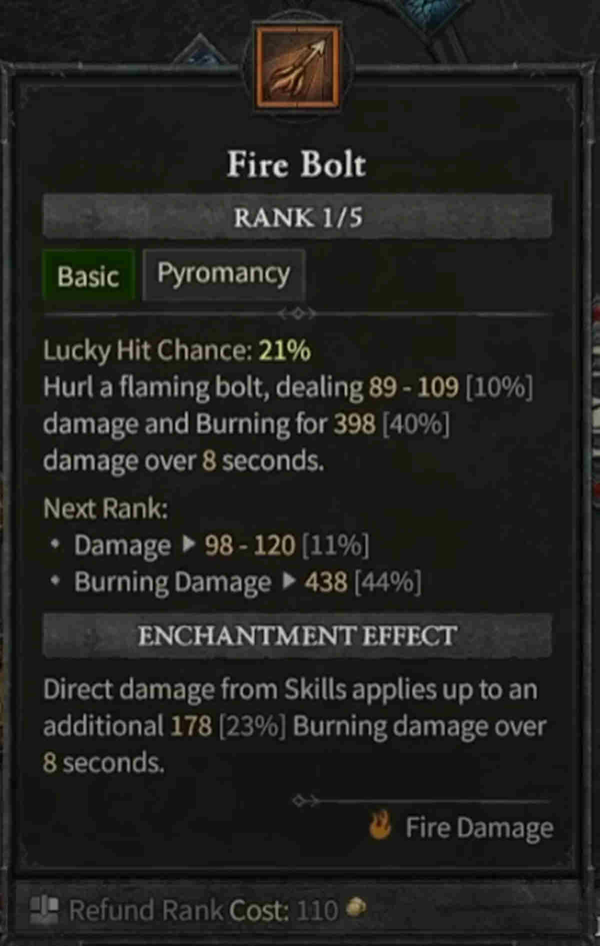 Fire Bolt_Diablo 4 Sorcerer Basic Skills
